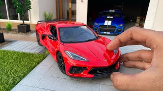 Realistic 2020 Chevy C8 Corvette Stingray Diecast Model Car Unboxing  GT500  Chevy Mall [upl. by Netsoj821]