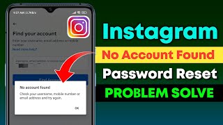 Fix  No account found Instagram Problem  Check your username mobile number or email address and … [upl. by Niriam]