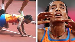 Sifan Hassan falls during 1500 meter gets up and WINS [upl. by Laddy]