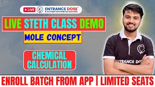 MOLE CONCEPT Chemical Calculation Concept  Numericals PYQs  STETH LIVE Class 🔥Join CLASS ✅ [upl. by Yvonner]