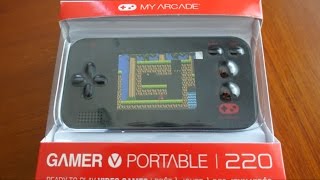 DreamGEAR Gamer V portable  My Arcade 220 Review [upl. by Alleacim185]