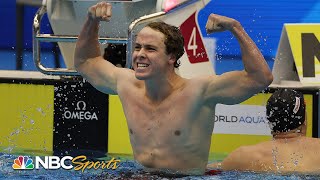 Short shocks Olympic Champ by 02 for epic mens 400 free World title  NBC Sports [upl. by Navannod611]