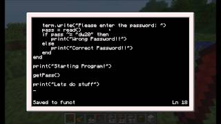 ComputerCraft Tutorial Episode 6  Functions [upl. by Farrish]