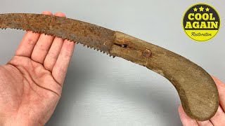 Antique Pruning Saw Restoration  How To Make New Saw Teeth [upl. by Chandos]