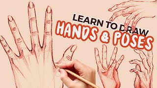 how to draw hands for beginners  step by step tutorial [upl. by Rochkind272]