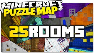 Minecraft  25 ROOMS Minecraft Puzzle Map [upl. by Loar]