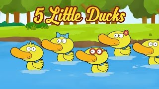 Five Little Ducks  5 Little Duck Song with Lyrics  Nursery Rhymes by Luke amp Mary [upl. by Cichocki131]