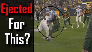 Brian Branch was EJECTED for this hit  Detroit Lions Vs Green Bay Packers [upl. by Enitsugua]