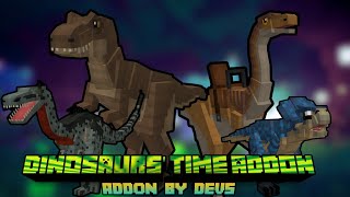 Mod Showcase MCPE  Dinosaurs Time Addon  Minecraft Pe Mod and Addon Showcase [upl. by Gitlow]