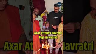 Axar Patel Attends Navratri Puja in Nadiad  CricketNext  shorts ytshorts [upl. by Aicatsanna]