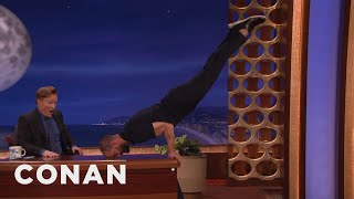 Jamie Dornan Turns Conan’s Desk Into A Pommel Horse  CONAN on TBS [upl. by Lynette]