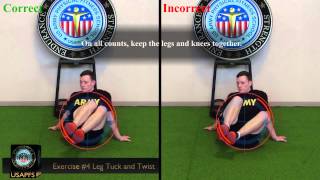 CONDITIONING DRILL 1 EXERCISE 4 LEG TUCK AND TWIST [upl. by Sink]