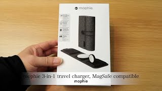 mophieのワイヤレストラベル充電器「mophie 3in1 travel charger（MagSafe対応）」紹介 [upl. by Ahtekahs]