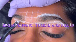 Brow Mapping Thread and Fill In no voiceover [upl. by Ignace]