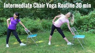 Intermediate Chair Yoga Routine  30 minutes [upl. by Wini]