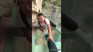 Fear of Heights Chinese people afraid of a glass bridge Very Funny [upl. by Marler]