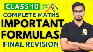 Class 10 All Formulas Maths in One shot I Maths Most Important Formulas  CBSE Board Exam 2023 [upl. by Beckerman203]