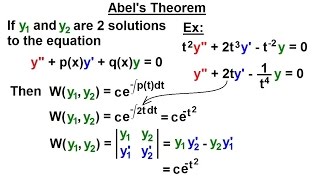 Differential Equation  2nd Order 32 of 54 Abels Theorem [upl. by Petie416]