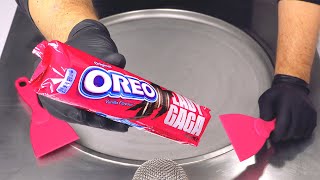 ASMR  Pink Lady Gaga OREO Ice Cream Rolls  Food crushing and crinkle Sounds  intense ASMR Tingles [upl. by Elleina667]