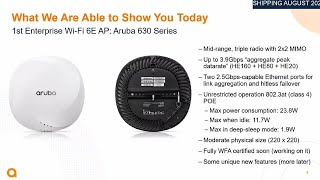 Aruba 630 Series Campus Access Points  WiFi 6E In Action [upl. by Ydnelg703]