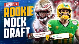 5 ROUND Dynasty SUPERFLEX Rookie Mock Draft 2024 Fantasy Football [upl. by Ruel286]