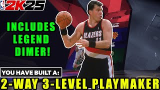 73 2WAY 3LEVEL PLAYMAKER ARVYDAS SABONIS BUILD IS THE BEST POST SCORING STRETCH BIG ON NBA 2K25 [upl. by Aicila]