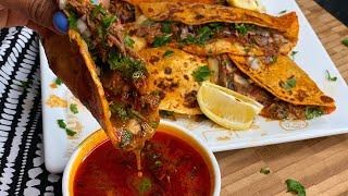 BIRRIA QUESA TACOS STEP BY STEP  BEEF TACO RECIPE  TERRIANN’S KITCHEN [upl. by Kerby66]