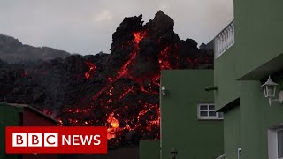 Canary Islands volcano forces further evacuations of La Palma residents  BBC News [upl. by Arait]