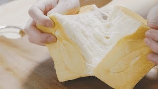 驚きのしっとり食感！高級生食パンの作り方  rich white bread recipe [upl. by Adine]