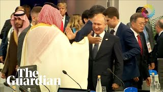 Putin and Saudi crown prince highfive at G20 summit [upl. by Acnalb]