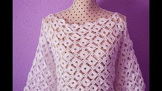 Blusa con mangas a crochet Majovel crocheet ganchillo [upl. by Icken]