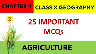 262  MCQs Class10 GEOGRAPHY chapter 4  AGRICULTURE MCQs  Sst Class 10 CHAPTER 4 MCQs 2 [upl. by Valida]