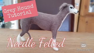 Elegant NEEDLE FELTED GREYHOUND  Tutorial For Beginners  Needle Felted Dogs  Needle Felted Animal [upl. by Tsnre858]