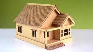 DIY  How to Make a Beautiful Cardboard House Very Easily  measurements given [upl. by Etnemelc]