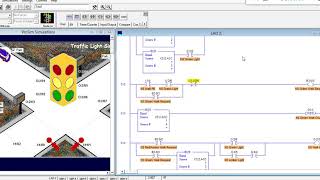 Traffic Light with Pedestrian Crosswalk PLC Program [upl. by Aretahs955]