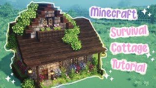 Starter House Tutorial Cottagecore Minecraft 🍄🌿✨Mizunos Cottage Fairy Aesthetic 🌸 Easy Survival [upl. by Leavelle]