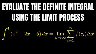 How to Find a Definite Integral using Riemann Sums and the Limit Definition Quadratic Example [upl. by Anchie799]