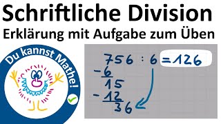 Schriftliche Division ohne Rest Erklärung und Übung [upl. by Zerat]