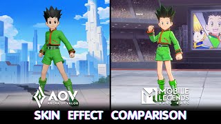 Gon Freecss AOV VS Gon Freecss MLBB  Skin Effect Comparison  Hunter X Hunter Collab [upl. by Pattin]