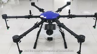 Tutorial video  Hexacopter agricultural drone installation with EFT EP drone frame [upl. by Adikram429]