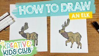 Kids Teach Kids How to Draw an ELK  Educational StepbyStep Drawing Tutorial for Kids [upl. by Jamnes]