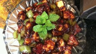 Chilli paneer without onion and garlicchilli paneer by cooking with girija [upl. by Arykahs]