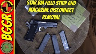 Star BM Surplus 9mm Pistol Field Strip and Mag Disconnect Removal [upl. by Melda710]