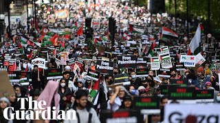 Thousands march in London proPalestine demonstration [upl. by Aneeg]