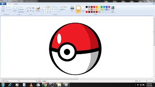 How to Draw Pokemon Ball in MS Paint from Scratch Requested Video [upl. by Suired]