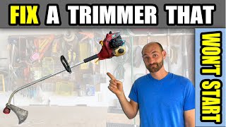 Gas Trimmer throttle cable replacement [upl. by Aidiruy]