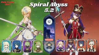 Spiral Abyss 52 Lantai 12 F2P  Hyperbloom amp Overload 😆  Genshin Impact [upl. by Leuas]