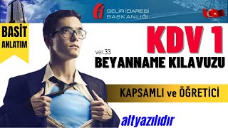 KDV Beyannamesi Hazırlama  KDV1 beyannamesi doldurma kılavuzu 2021  ALTYAZILIDIR [upl. by Leighton359]