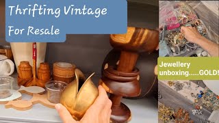 Thrifting UK Charity Shops for Resale PLUS Jewellery Unboxing thriftwithme charityshop jewellery [upl. by Einnahc541]