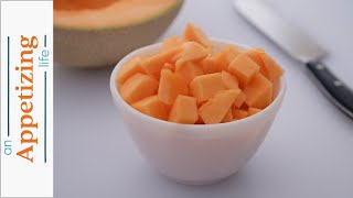 How to Cut a Cantaloupe  Kitchen Basics [upl. by Ardnat]